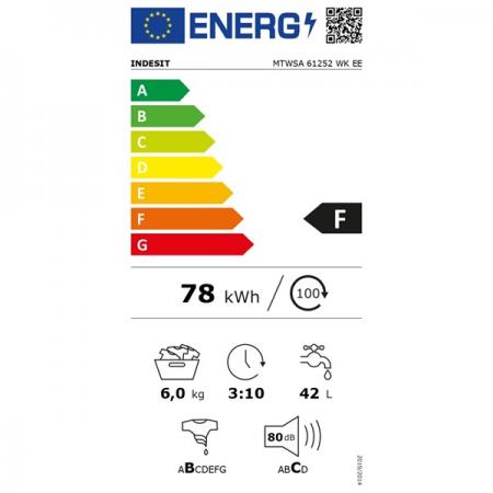 Indesit MTWSA 61252 WK EE keskeny elöltöltős mosógép